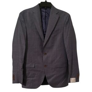 Jack Victor Men's‎ Blue Gray Esprit CT Wool Double Button Suit Jacket Size 38R